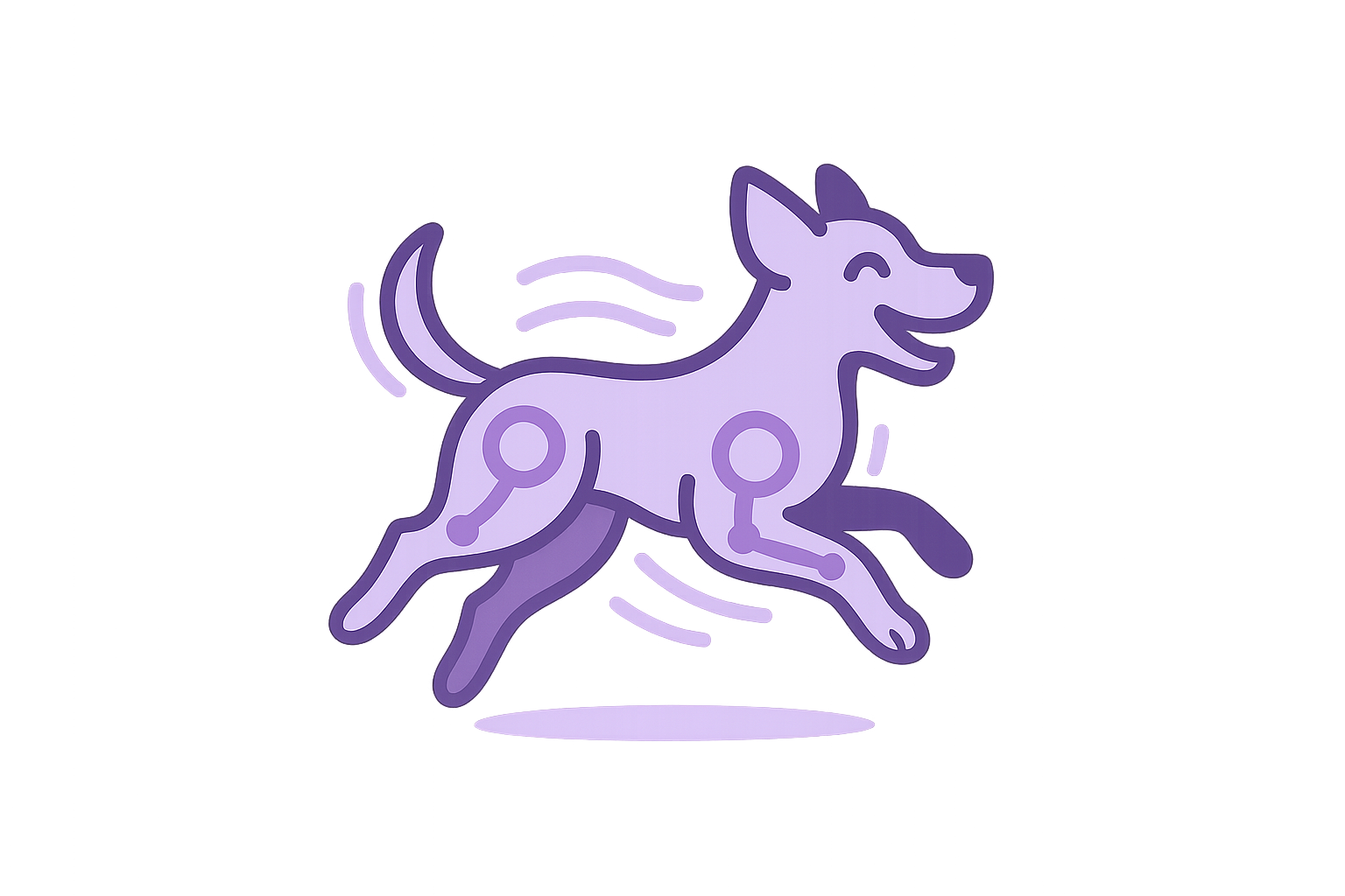 give me an icon that represents good Joint and Mobility in dogs in lavender